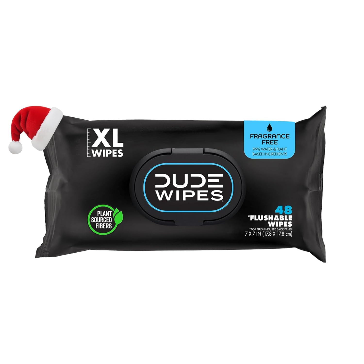 DUDE Wipes - Flushable Wipes Stocking Stuffers - 1 Pack, 48 Count - Unscented - Vitamin-E & Aloe - Septic and Sewer Safe