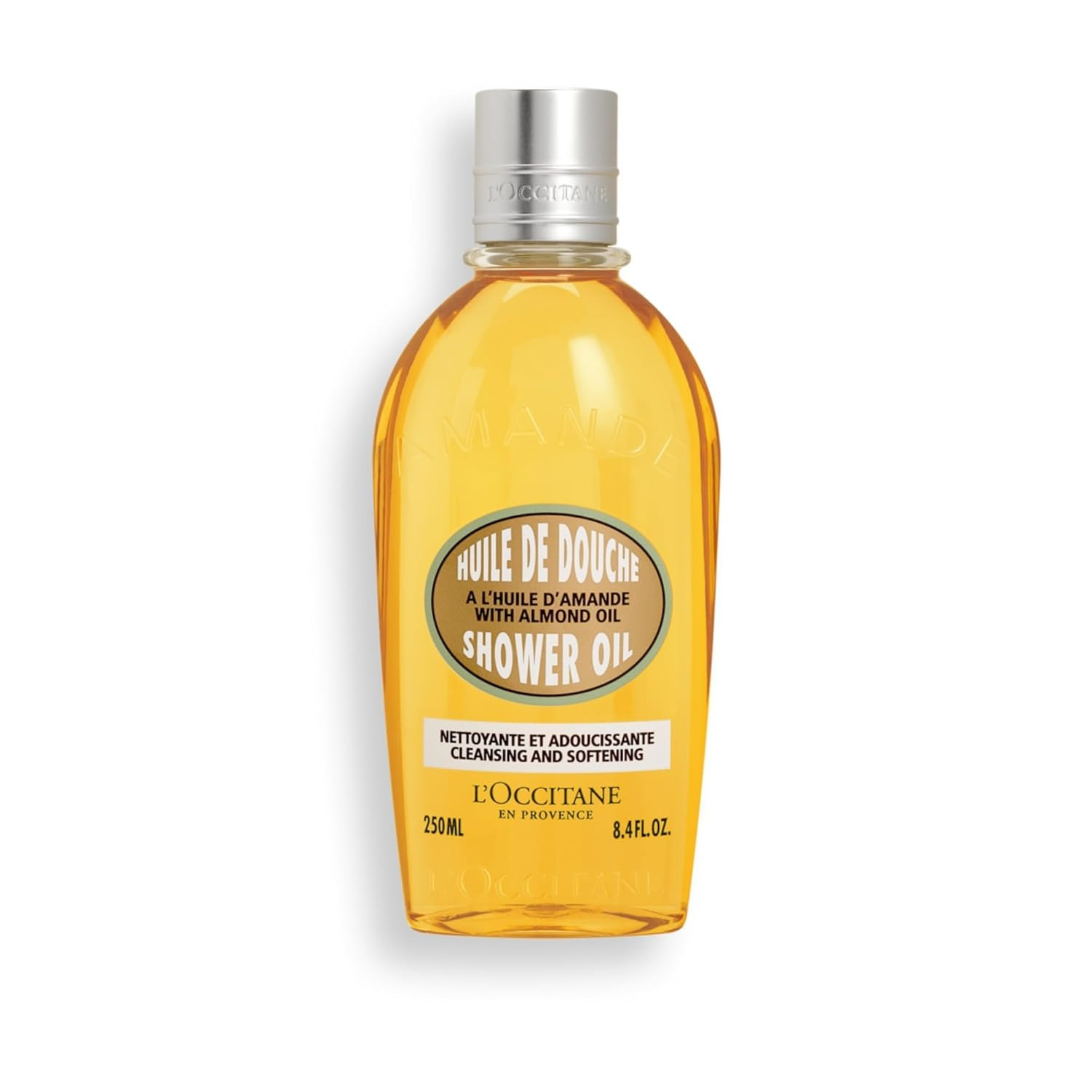 L'OCCITANE Cleansing & Softening Almond Shower Oil, Body Wash & Shaving Base Purifies & Smooths Without Drying Skin, Milky Lather, Nourishing Skincare