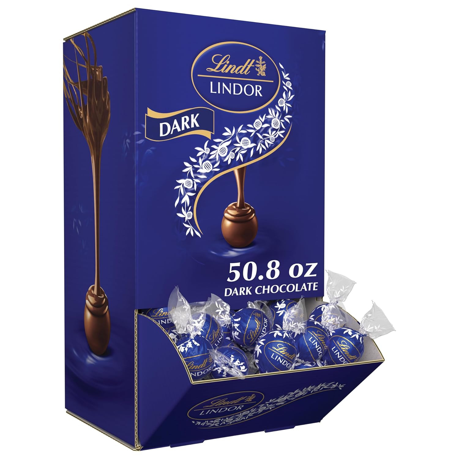 Lindt LINDOR Dark Chocolate Candy Truffles, Dark Chocolate with Smooth, Melting Truffle Center, 50.8 oz., 120 Count