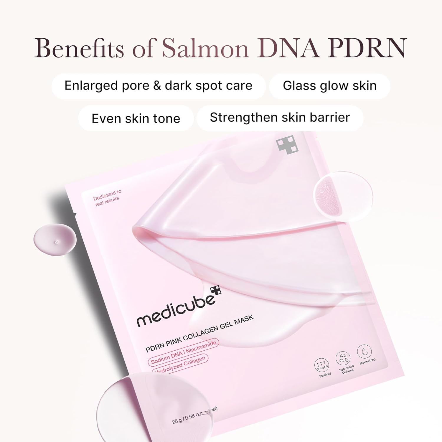 medicube Salmon DNA PDRN pink collagen jelly gel mask | overnight face mask for glass glow skin- elasticity, hydrating, firming and moisturizing | korean